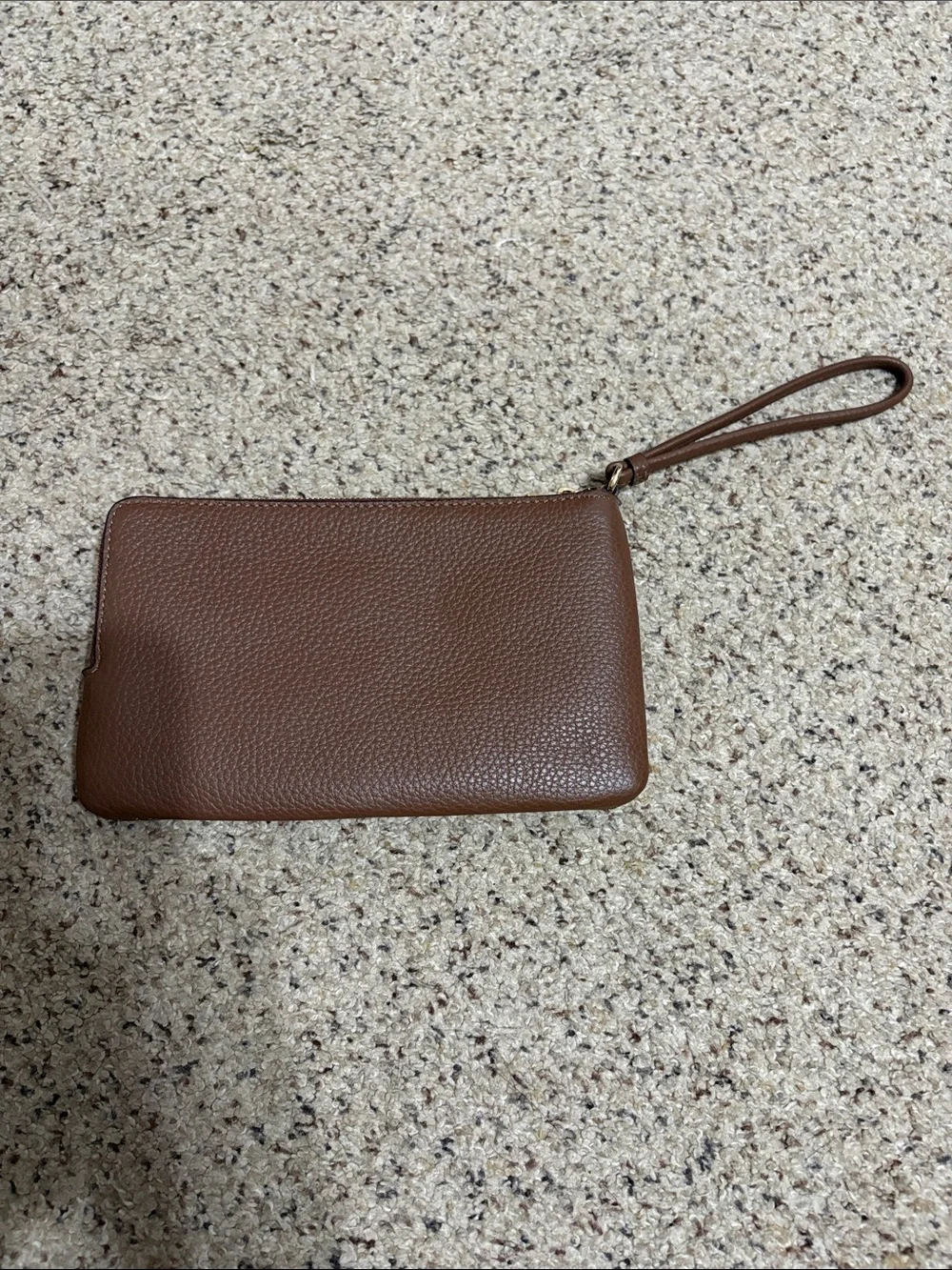Coach Brown Signature Canvas Wristlet with Gold Hardware